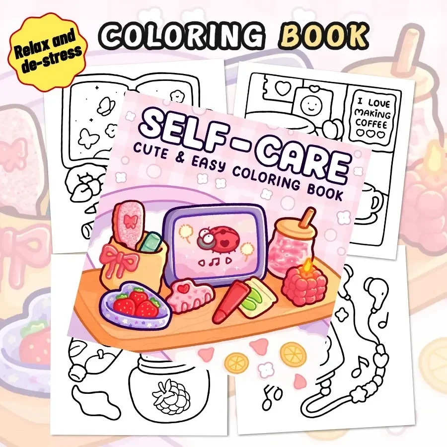 Libro para colorear para adultos, patrones simples y fáciles de negrita, relajante, alivio del estrés, bricolaje, creatividad, impulso, interacción entre padres e hijos, Leisu en casa