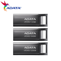 Original ADATA USB3.2 UR340 USB Flash Drive 32GB 64GB 128GB Metal Pendrive High Speed up to 100MB/s Pen Drive for Desktop Laptop