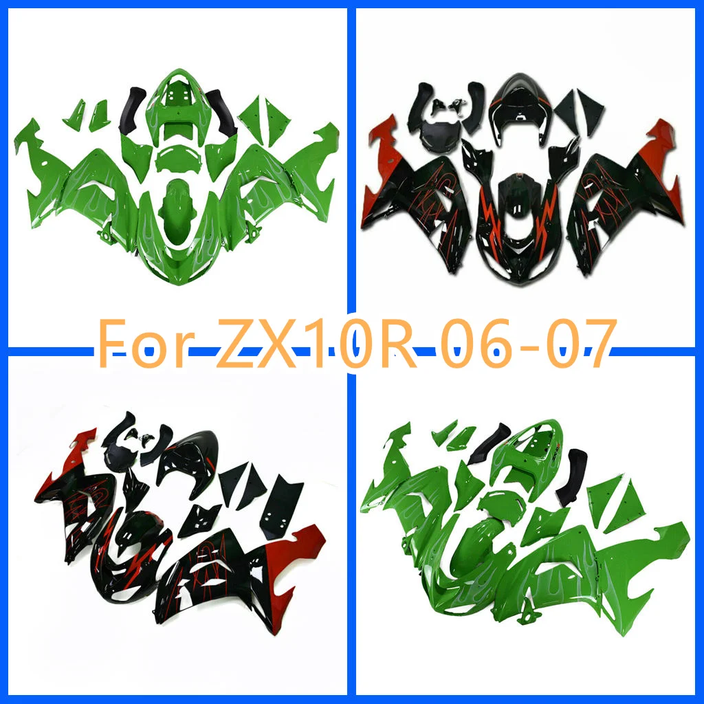 Customize Injection Fairings Kit for Kawasaki ZX10R 06 07 ZX 10R 2006 2007 100% Fit Motorcycle Rebuild Bike Road Racing Bodywork