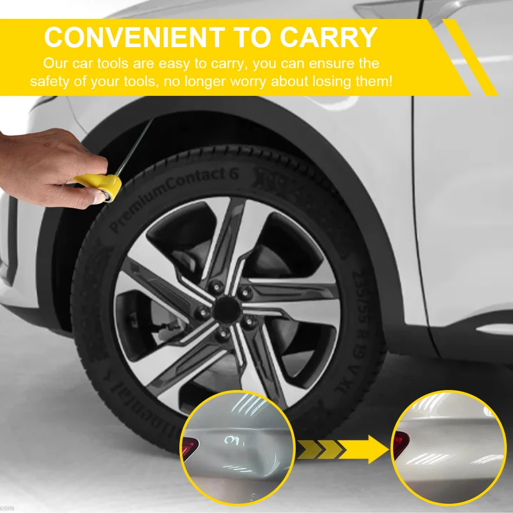 2 قطعة خطاف إصلاح دنت السيارة الفولاذ المقاوم للصدأ أدوات إزالة دنت السيارة بدون طلاء إزالة دنت جسم السيارة المخل لتلف البرد