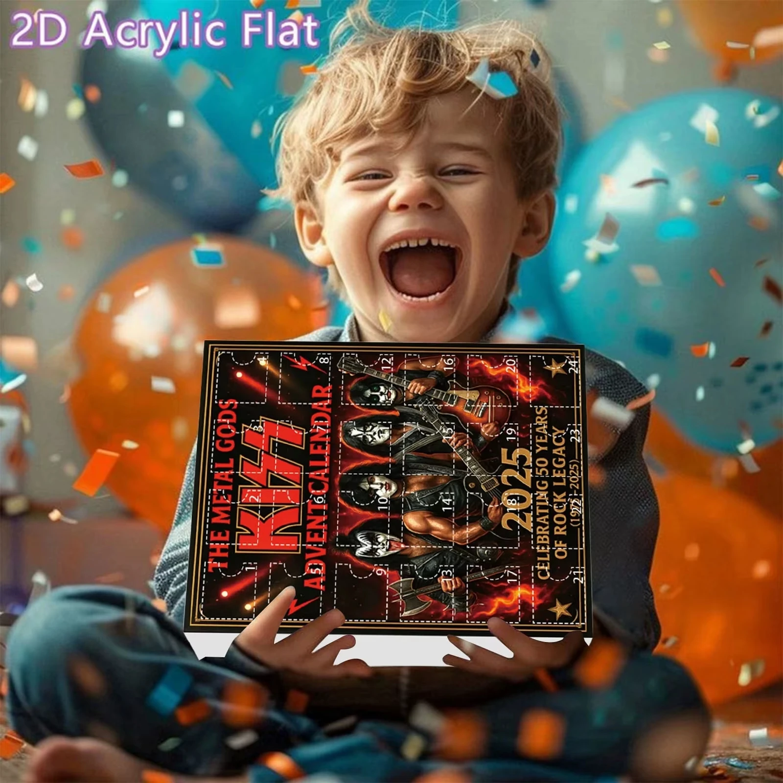 24 يوما إدي تقويم القدوم 2025 2D الاكريليك المعادن آلهة قبلة الفرقة معلقة عيد الميلاد الفرقة قلادة تقويم القدوم المشجعين هدية