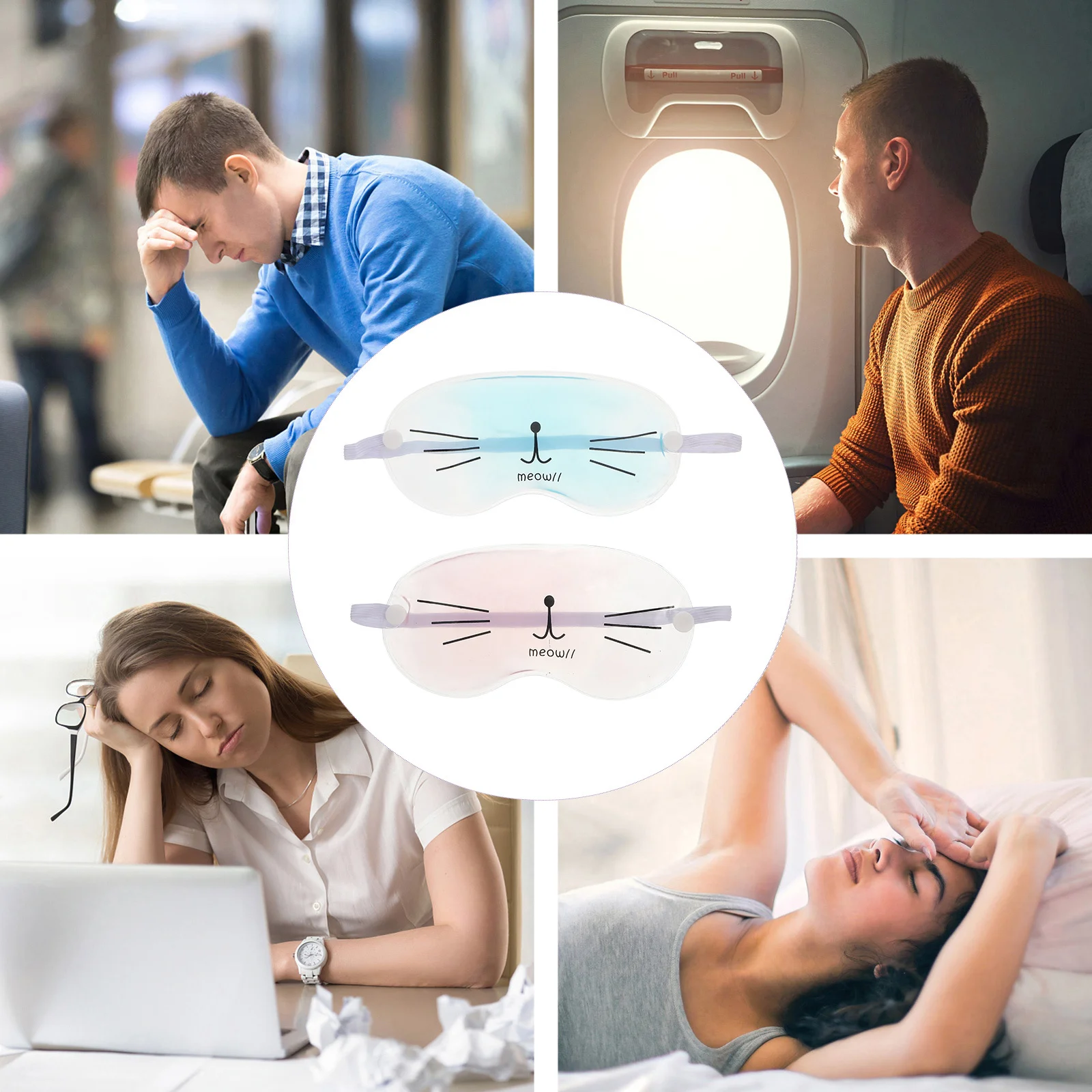 

2 шт., милые маски для кошачьих ледяных глаз, мягкие и удобные охлаждающие патчи для темных кругов и сухих глаз, маски для ледяных глаз, охлаждающие повязки на глаза