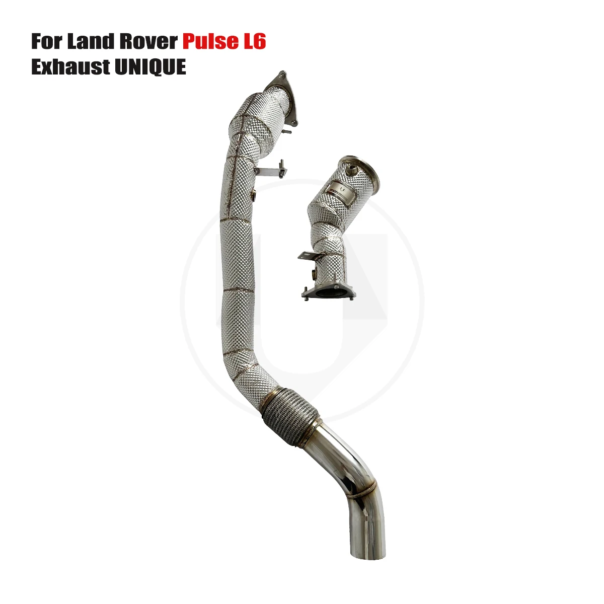 UNIQUE Designs 2020+ Land Rover velar L6 3.0T T304 stainless steel sports  WITH HEAT SHIELD Metal catalytic  Downpipe