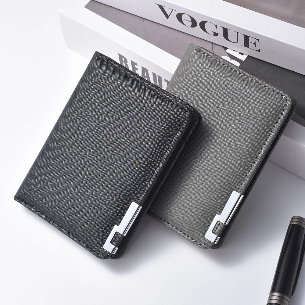 Men's Mini Ultra-Thin Vertical Style Short Wallet with Multiple Card Slots Credit Card Holder Youth Compact Wallet