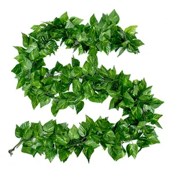 12pcs 200Cm Green Vine Silk Artificial Ivy Hanging Leaf Garland Plant Creeper Leaf Home Wedding Bathroom Garden Decoration