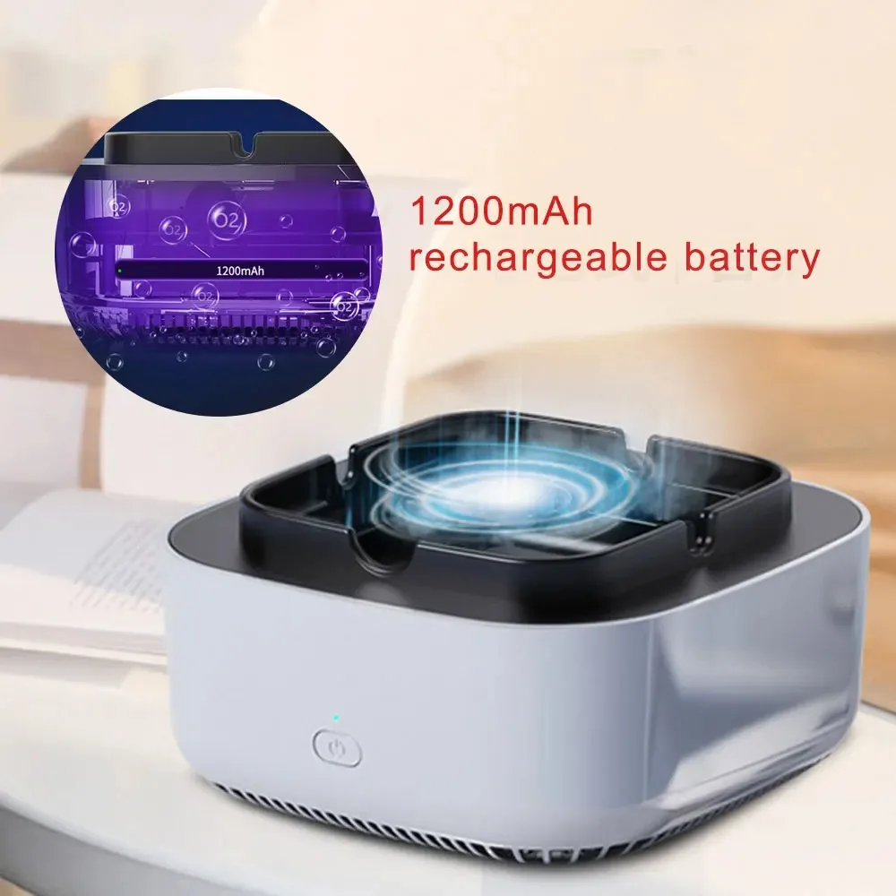 Electronic Ashtray for Filtering 360° Surround  Office Air Square Purifying Filter Ashtray Secondhand Smoke Filter for Home