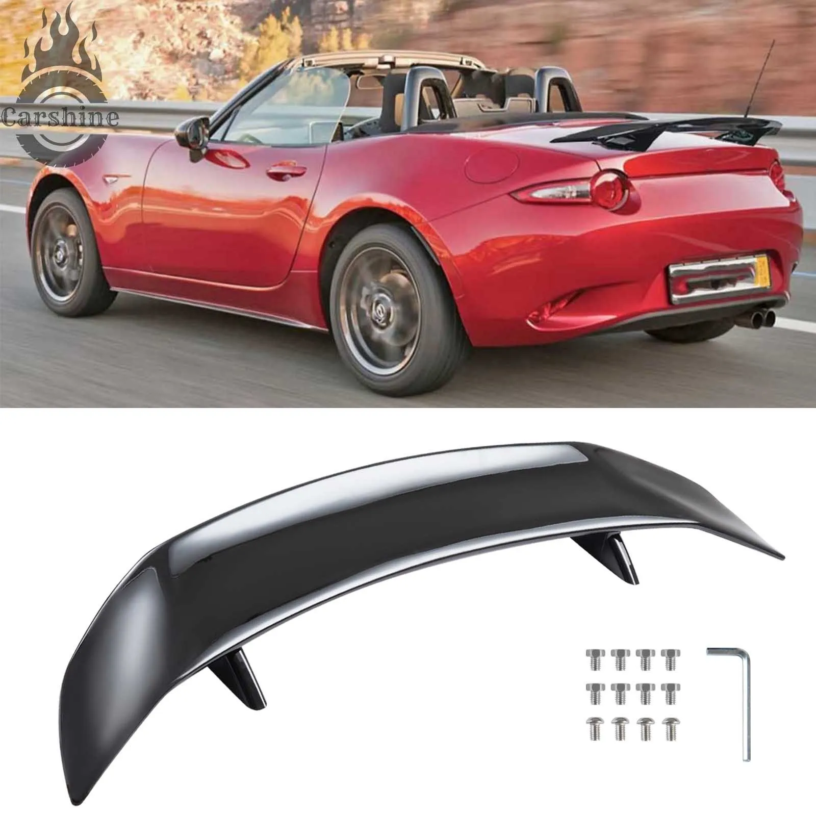 

Глянцевый черный спойлер-антикрыло для багажника Mazda MX-5 (46 дюймов), гоночный, для Miata