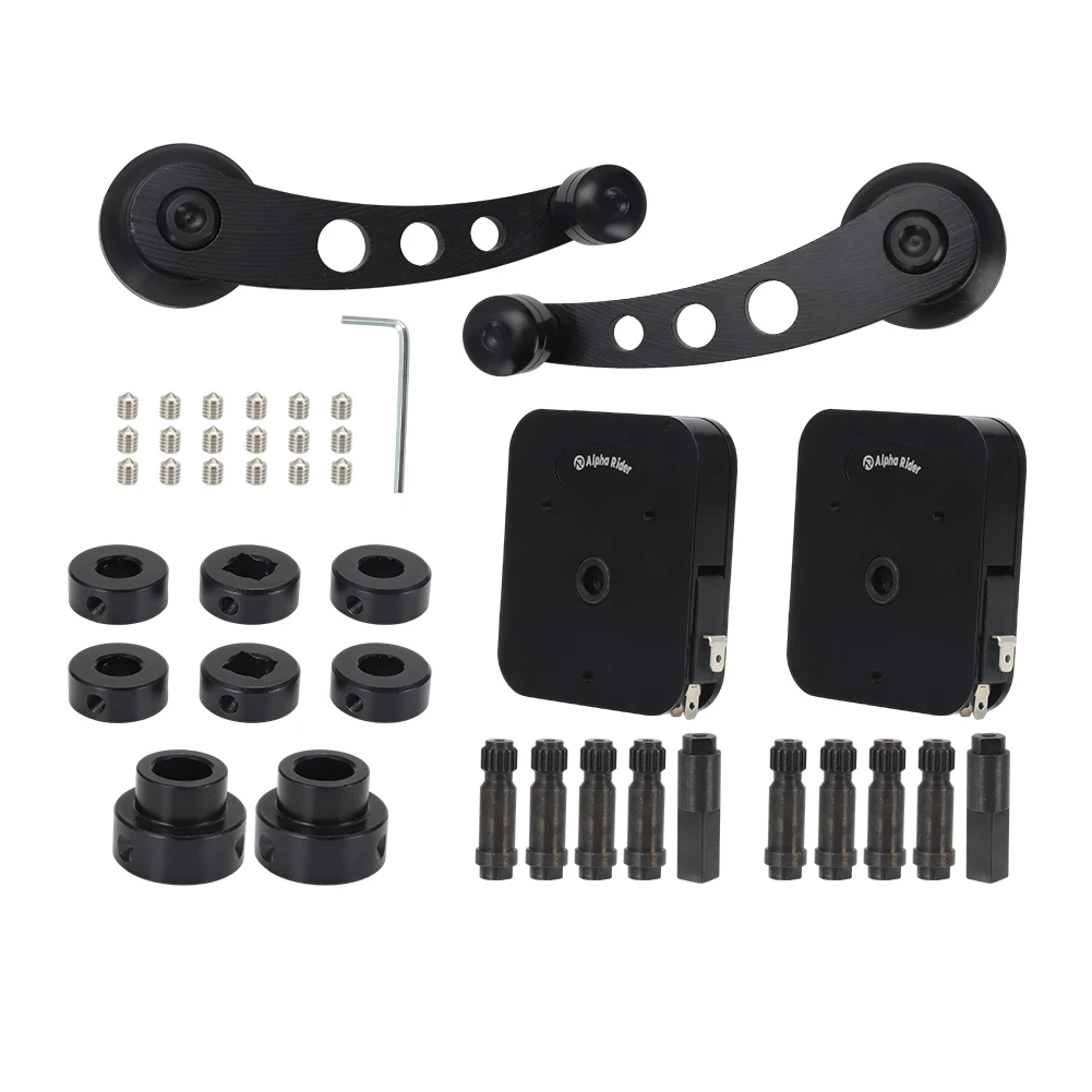 Universeller 12V Auto-Fensterheber-Kurbelschalter aus Billet-Aluminium mit Griff-Set – Detail 10
