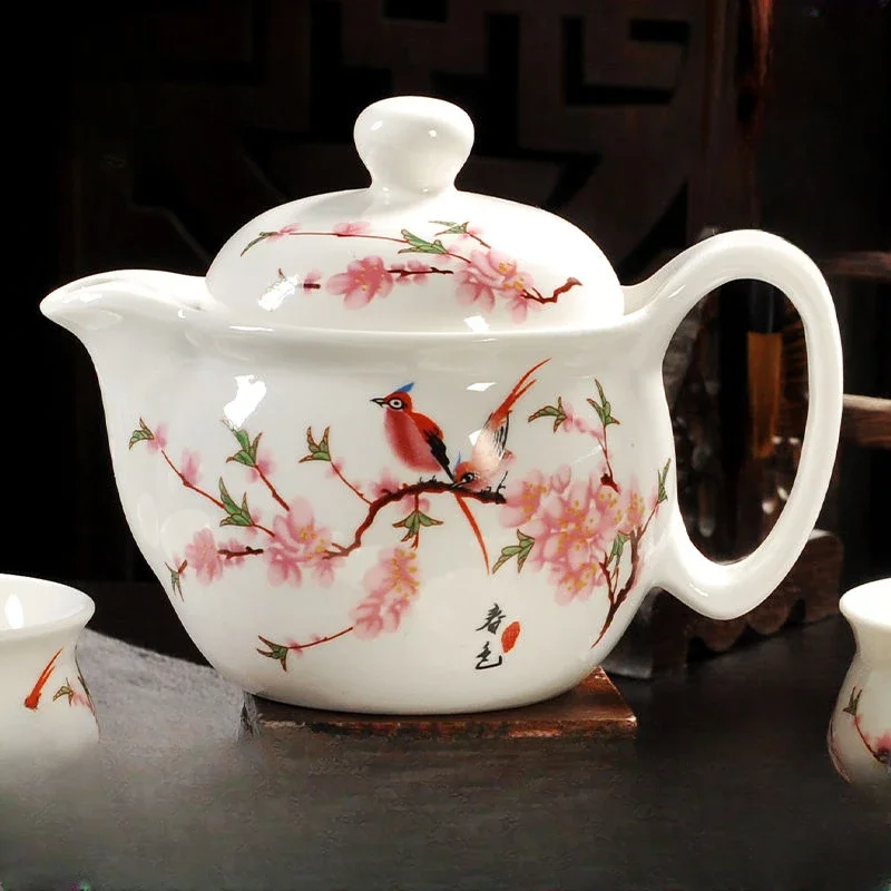 

Traditional Chinese Blue and White Porcelain Teapot Ceramic Kung Fu Tea Set for Home Use Single Pot with Filter