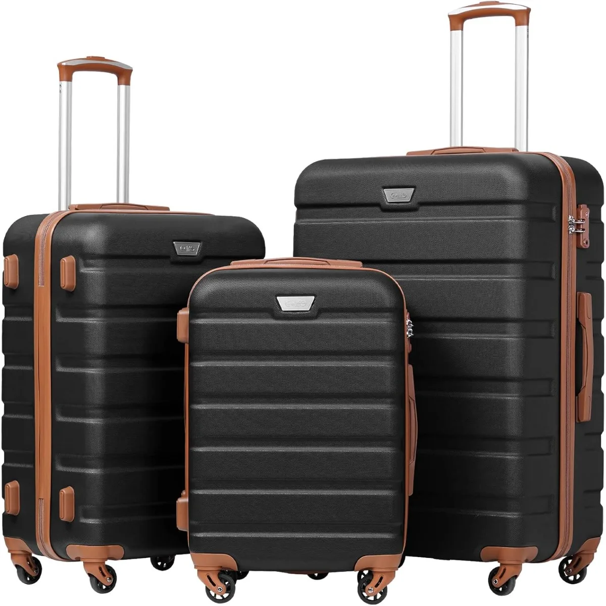 Coolife Bagage 3-delige set Koffer Spinner Hardshell Lichtgewicht TSA-slot