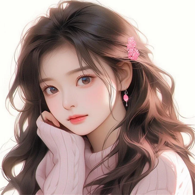 nouvelle-pince-a-cheveux-coreenne-rose-doux-a-pois-pour-enfants-Elastique-polyvalent-cœur-de-fille-rose