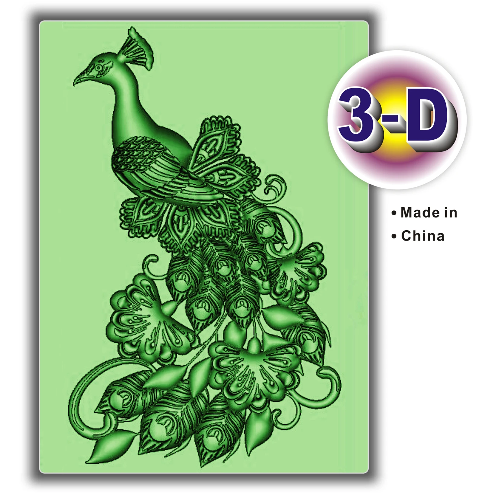 2025 New 3D Embossed Relief Folder - Peacock Pattern Design | 5 x 7 inches for Album Paper Handmade Clip Art Decoration