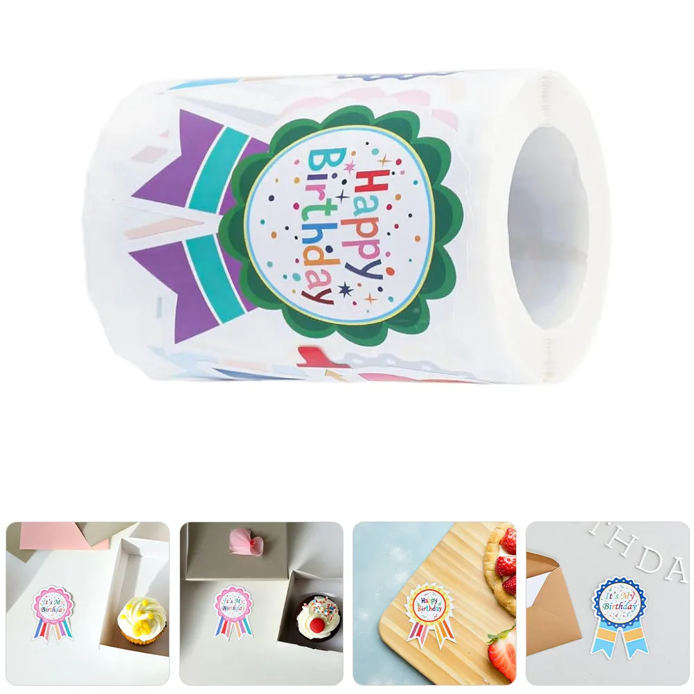 

200pcs Birthday Happy Birthday Badge Stickers Kids Party Badges Classroom Celebration Student Award Labels Cake Topper Balloon