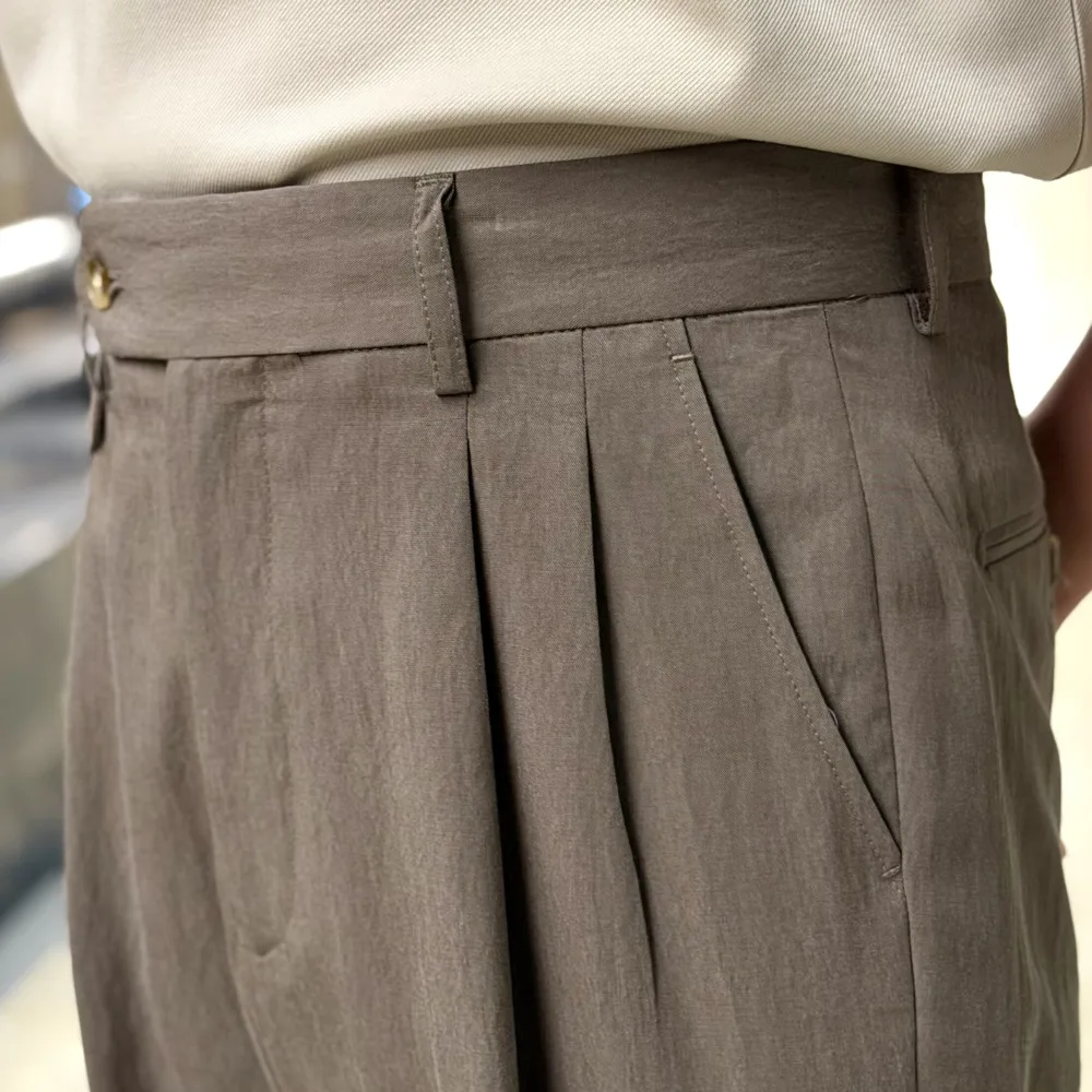 

Pantaloni Uomo Casual Trousers Pant Man Simple Drape Naples High-waisted Straight-leg Pant For Daily Casual Commuting Men Pant