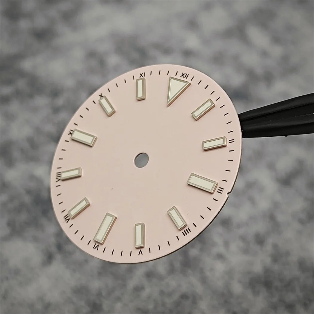 Enameled 28.5mm Watch Dial with Green Luminous Coloured Watch Faces for NH35/ ETA2836/ Japan 8215/ Mingzhu 2813 Movements