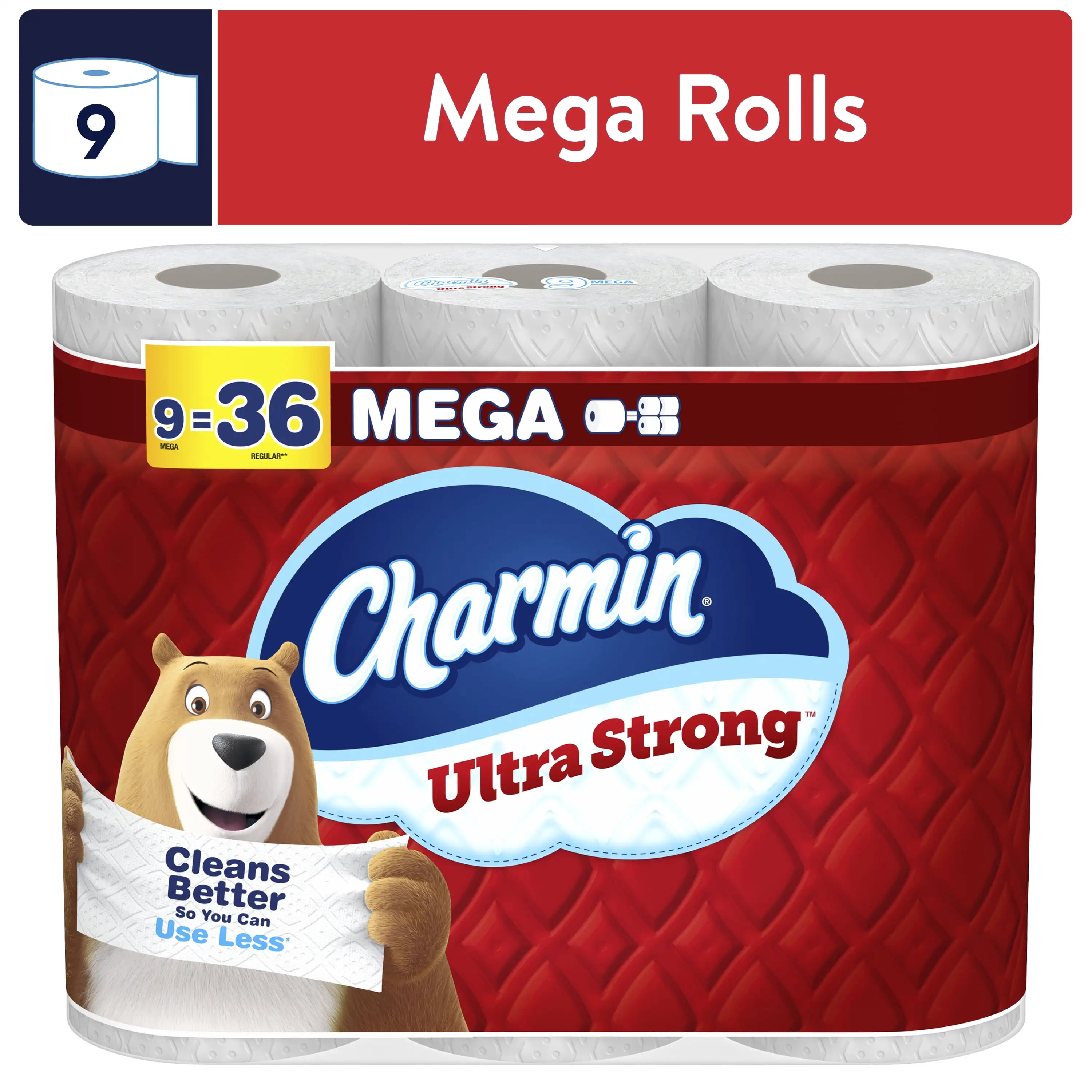 Toilet Paper Ultra Strong, 9 Mega Rolls