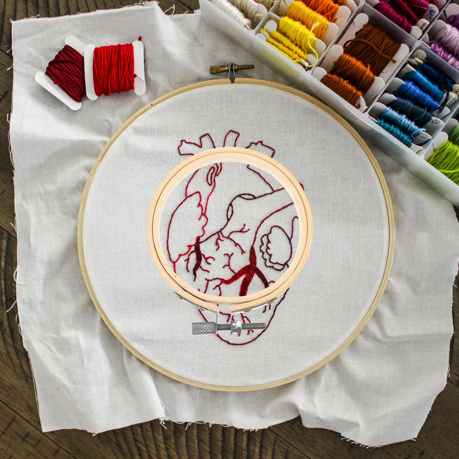 

Stitching Embroidery Hoops Circle Wedding Frame Kit Small Beginner Bambus Kreis