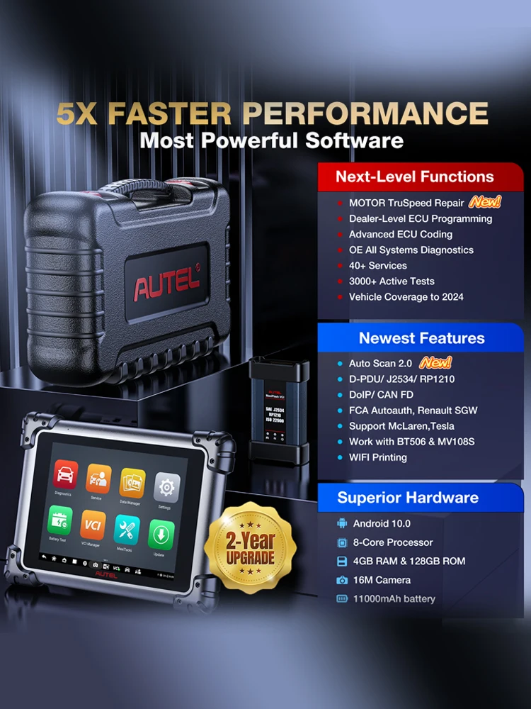 Autel MaxiSys Elite II Pro Scanner Elite 2 Pro mit 2 Jahren Update, ECU-Programmierung & -Kodierung, J2534-Tool wie MS Ultra, MS909, MS919, Upgrade von Elite II, MS908S PRO II, MK908P,