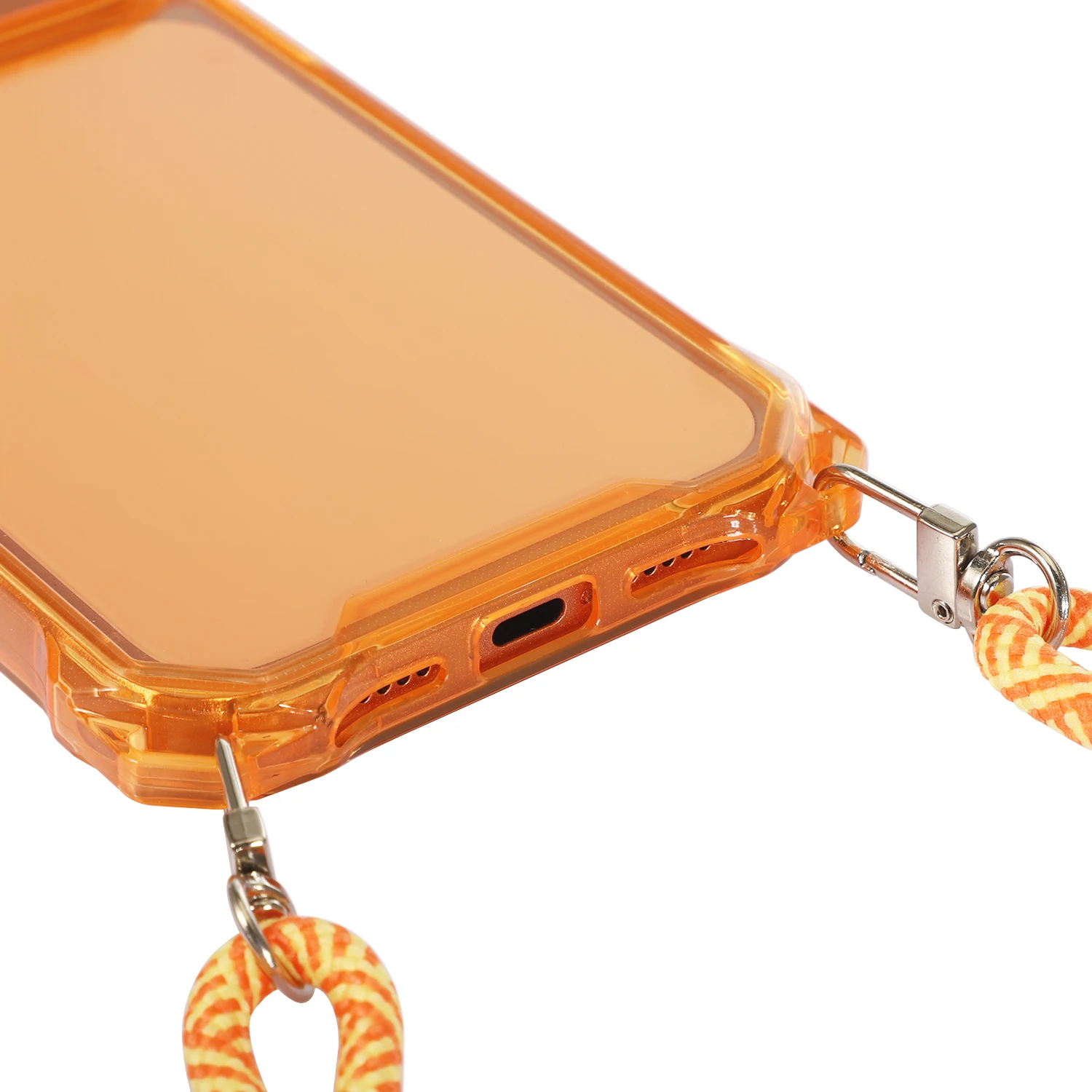 حافظة كومبو صلبة ناعمة مع حزام كروس قابل للفصل لهاتف آيفون 16/17 برو ماكس / حافظة شفافة 2 في 1