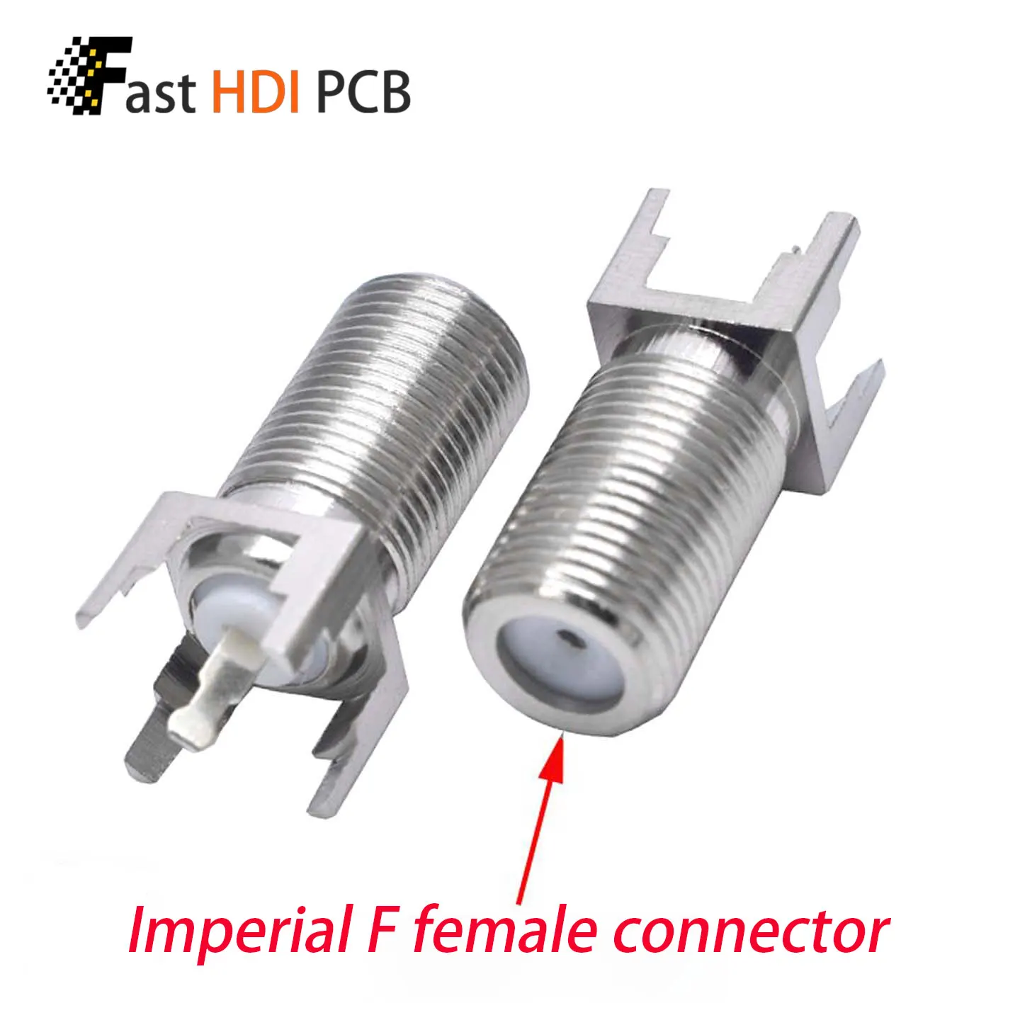 F Female PCB Mount Connector F Type 4 Pin Solder Jack for Cable TV Set Top Box Antenna Satellite Receiver Coaxial PCB Board