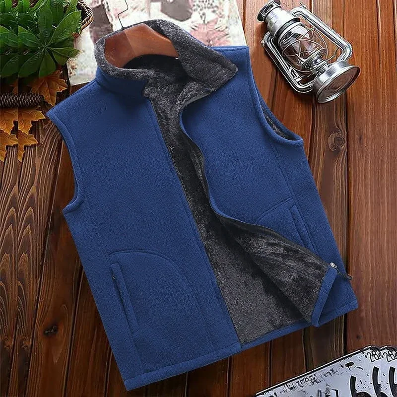 

Premium Men's Fleece Vest Lightweight Sleeveless Retro Fleece Jacket for Outdoor Sports Spring Autumn Hiking Camping​