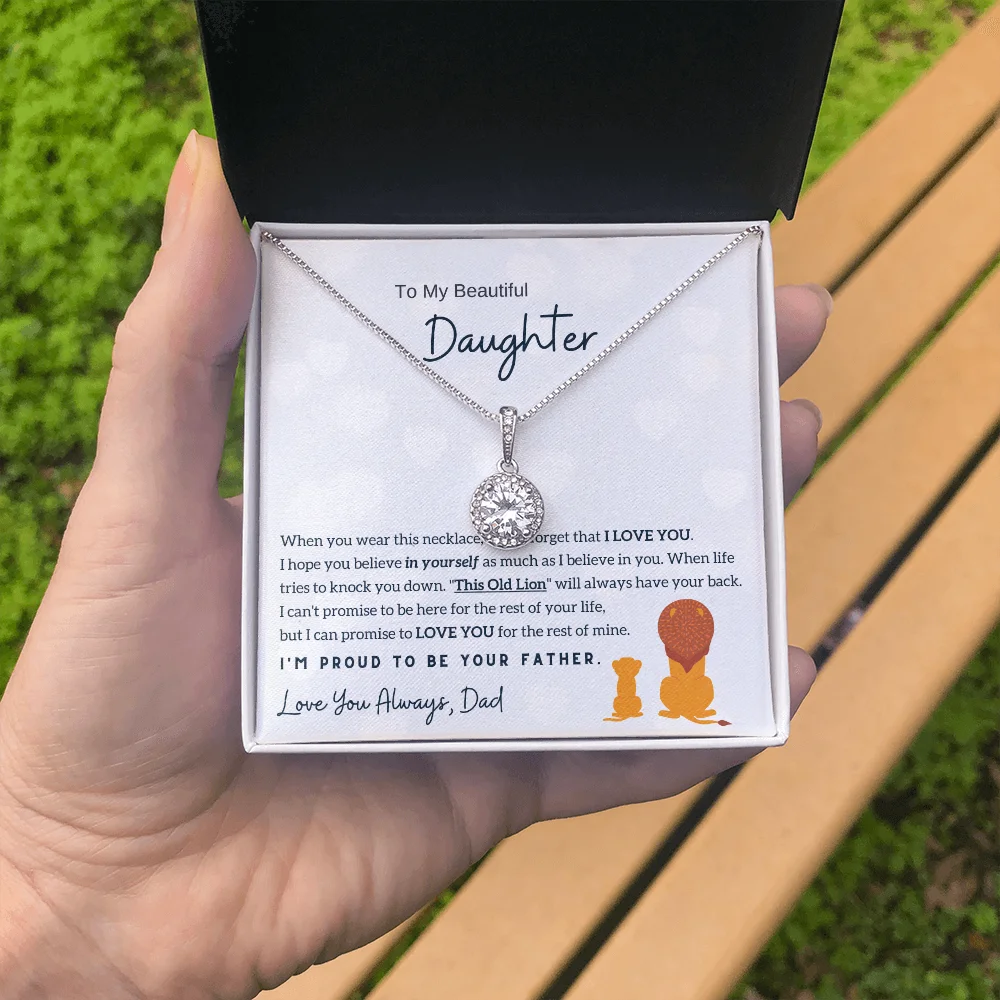 To My Daughter Gift From Dad 2024 Girl Fashion Women Necklaces Love Round Pendant Necklace with Box Birthday Dropshipping