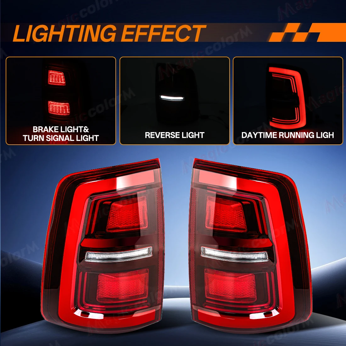 LED Tail Lights For Dodge Ram 1500 2009 2010 2011 -2018 Turn Signal Taillight Park Stop Reversing Lamp Tail Lamp Assembly 12V