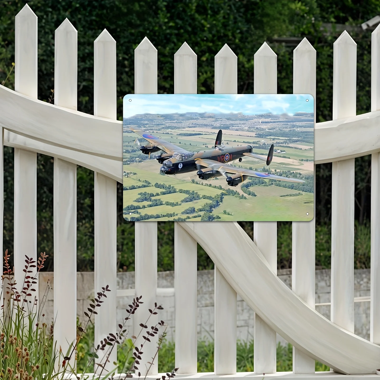 CIFBUY Vintage Lancaster Bomber Aluminum Wall Art Waterproof Durable Metal Tin Sign For Home Kitchen Bar Club Wall Decor