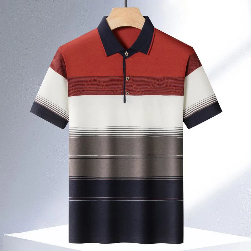 

Модная Повседневная цветная футболка с лацканами на пуговицах, Мужская одежда, Новинка лета 2023, свободные универсальные топы, Корейская футболка с коротким рукавом