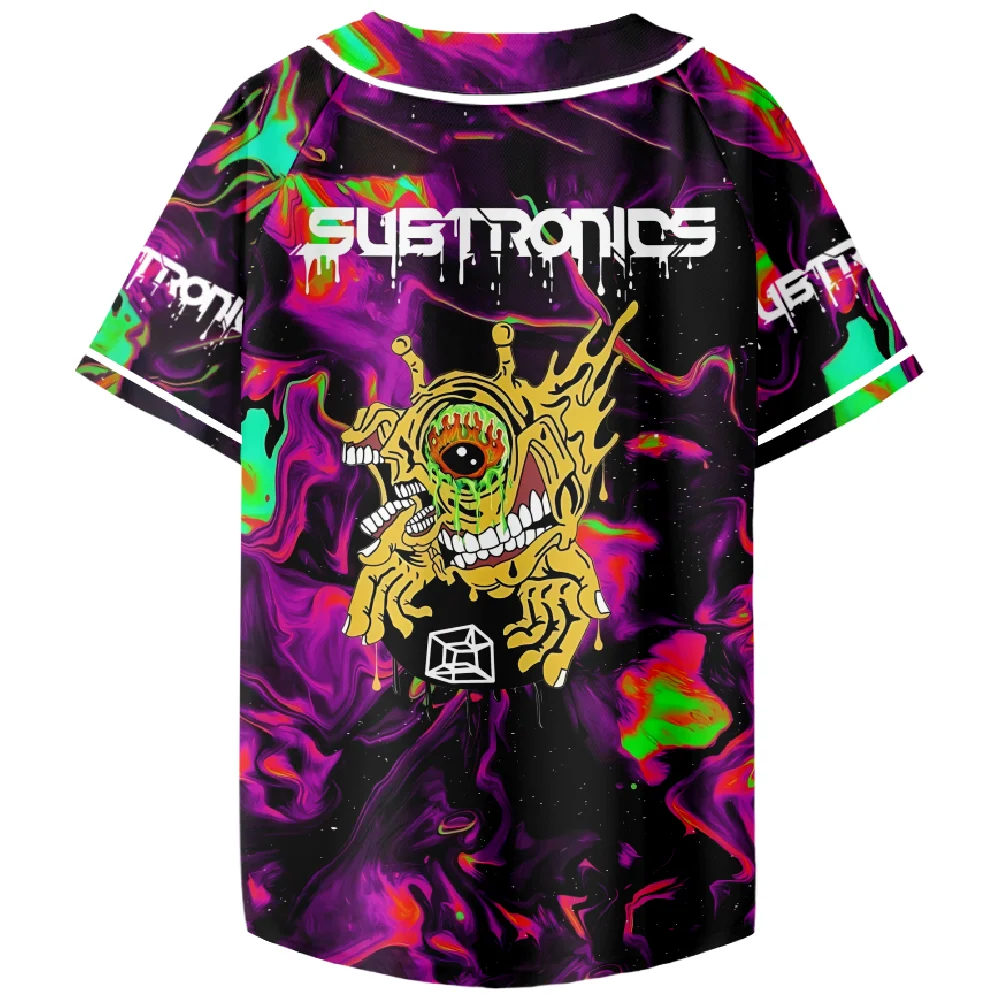 Subtronics Merch Baseball Jersey Women Men Short Sleeve T-shirt Casual Streetwear Unisex Clothes