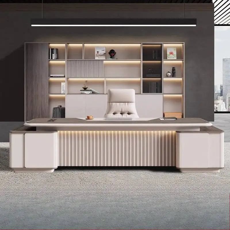 مكتب تنفيذي للمدير الأبيض مصنوع من الخشب القوي والكبير الفاخر ومكتب تنفيذي حديث ورخيص وأثاث مساحات صغيرة من Tisch