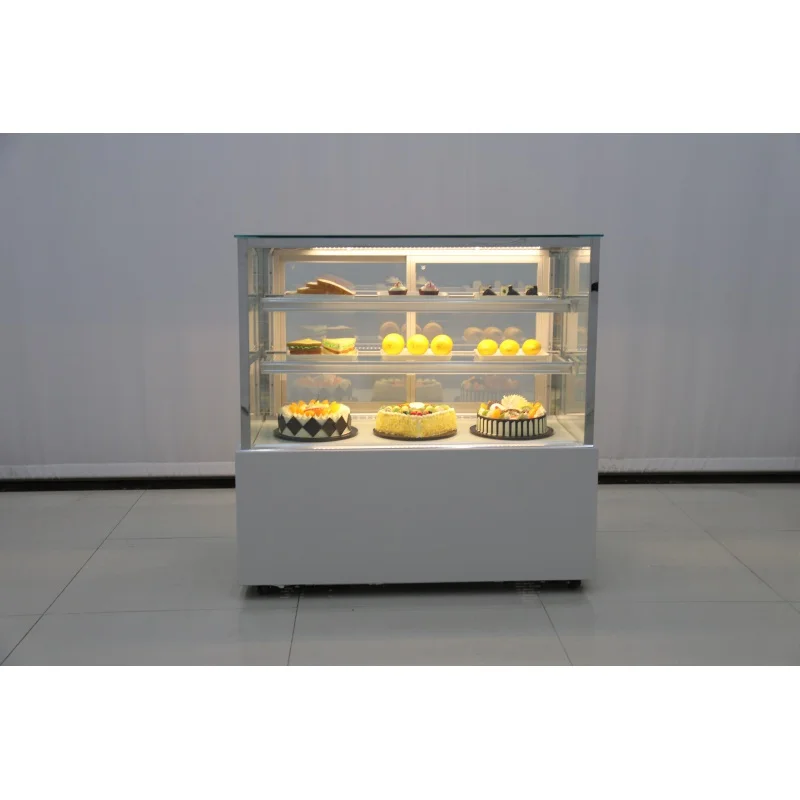 custom.0.9m 1.2m 1.5m 1.8m straight curved glass back open refrigerated cake display cases/bread bakery display /cake display co