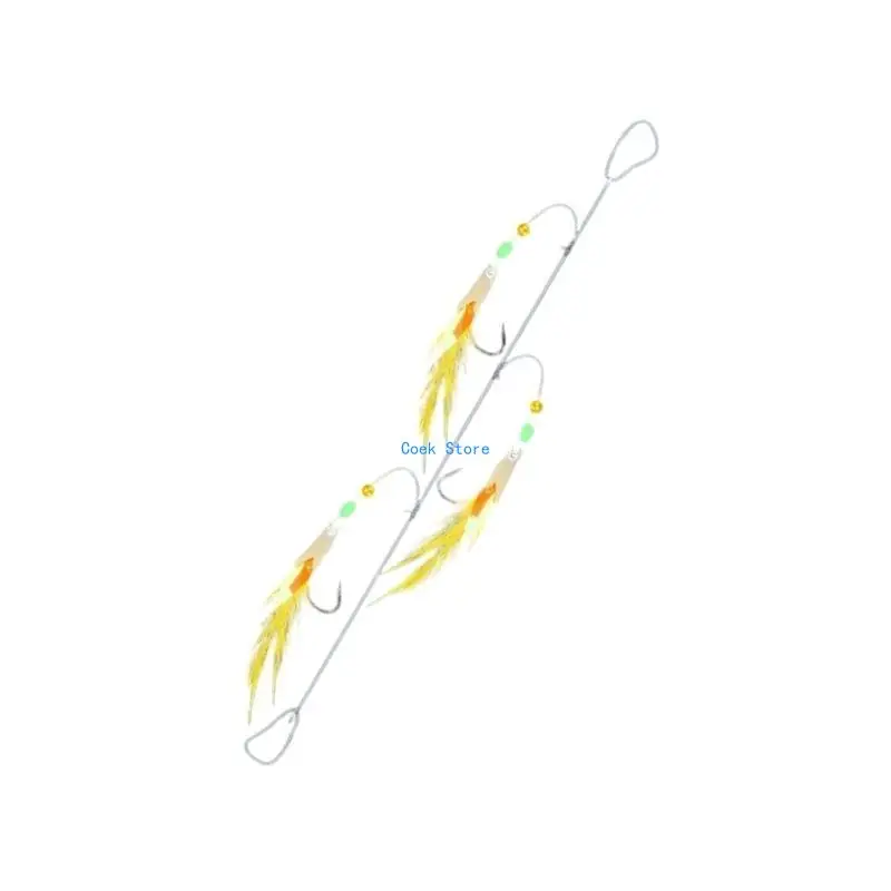 

11UE Fishing Baits Hook Fishing Baits Lures Rig with Glow Beads Glow Fish String Hook for Saltwater Sabiki Rig