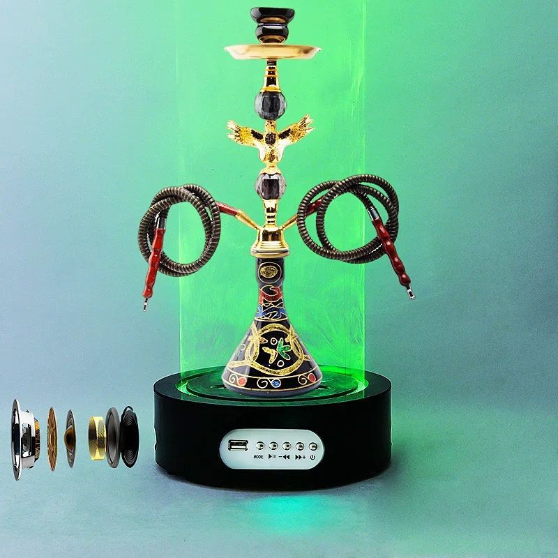 Arab Hookah Accessories Laser Light Round Luminous  Pedestal Bluetooth MP3 / Bar Music For Club Party USB Charging Diameter 30CM