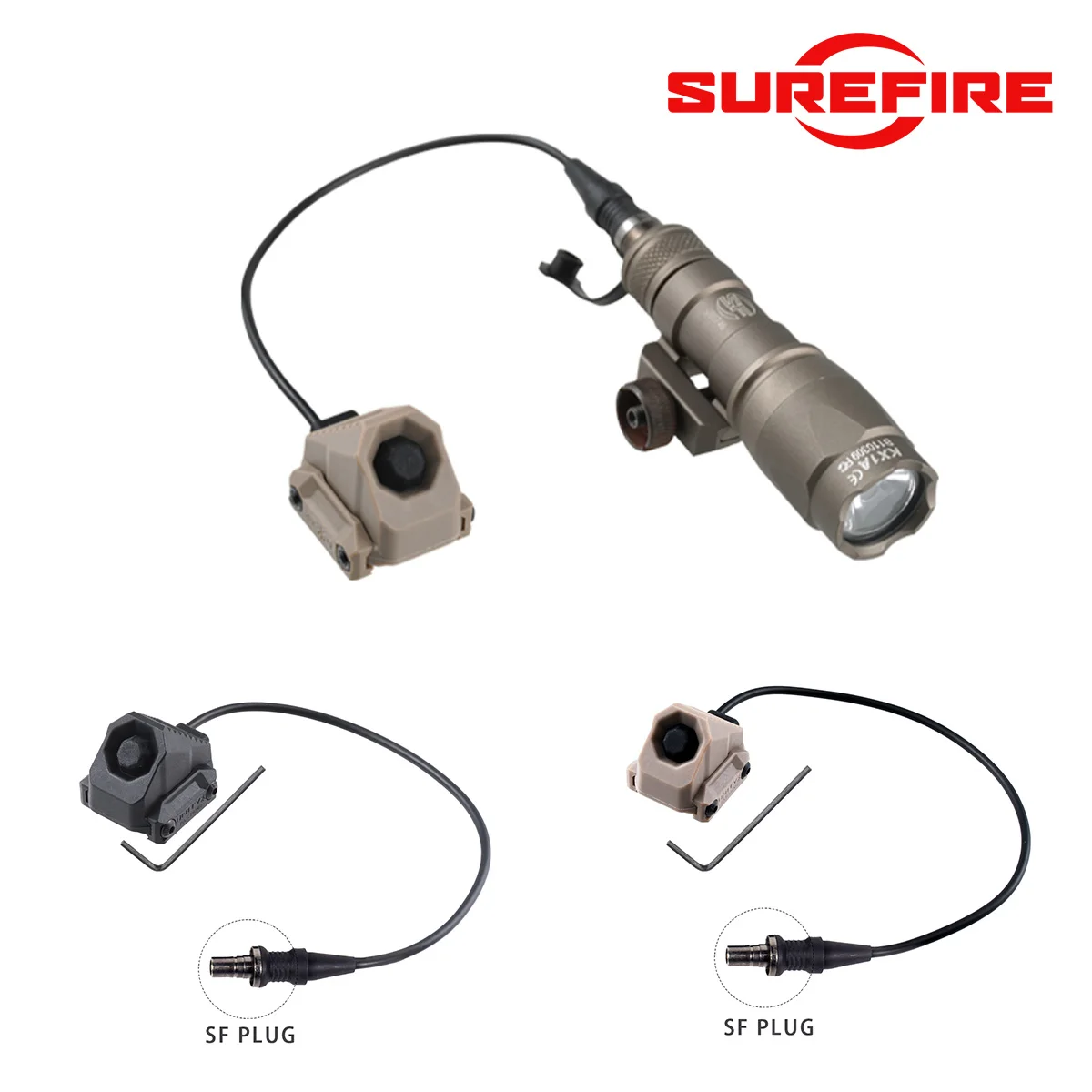 Lampe tactique Surefire M300 M600 avec support UNITY, interrupteur à pression à distance AXON SL, compatible avec rail de 20 mm, lampe de poche pour la chasse et l'airsoft