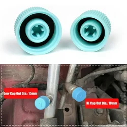 2pcs AC A/C System Valve Cap Cover A/C High Low Side Valve Core Service Port Dust Cap Set Replacement