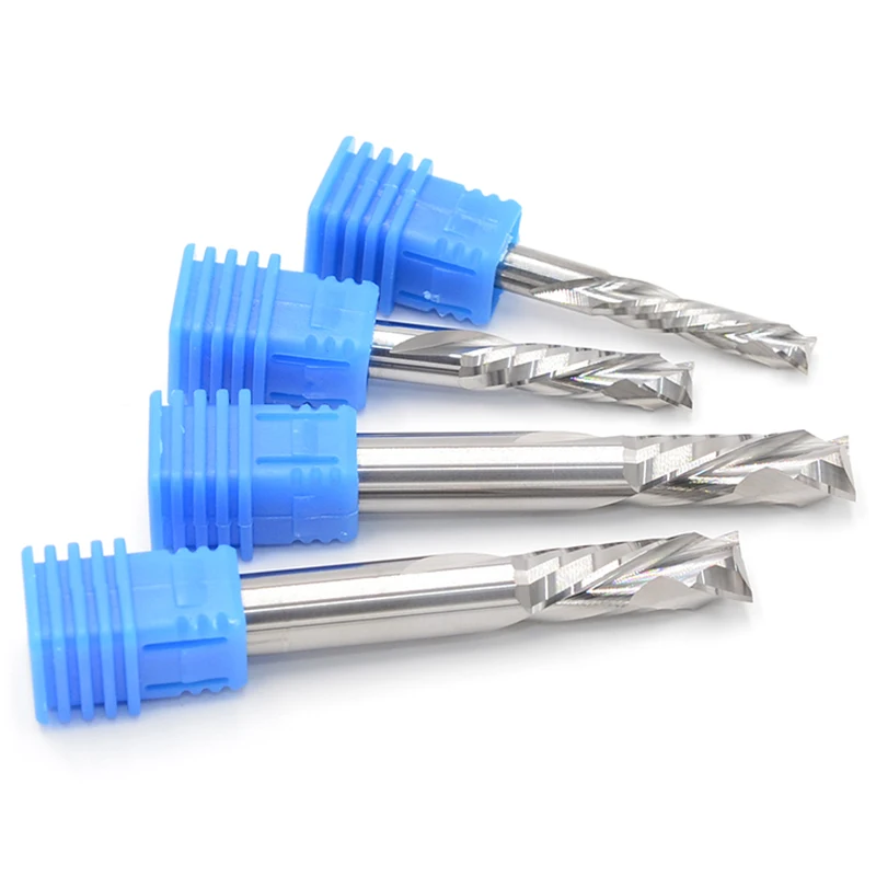 Keentools 4*22mm 2 플루트 위아래 컷 엔드 밀 조각 비트, 압축 CNC 커터 도구
