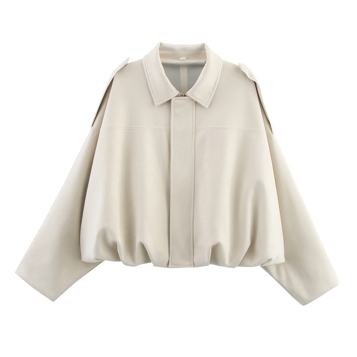 JNLEAOG otoño nuevo diseño de moda para mujer 3 colores textura de gamuza sintética piloto Jaet prendas de vestir exteriores francés Sle ajuste suelto poliéster