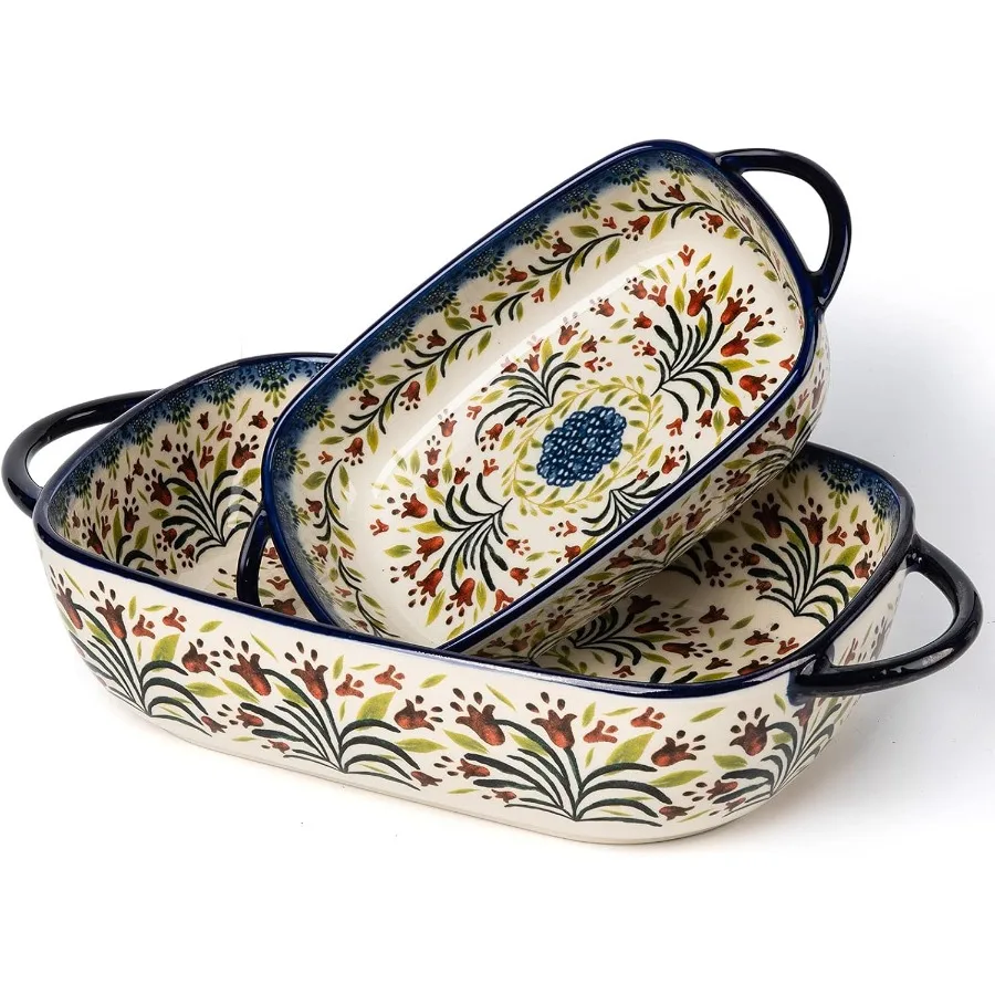 

Керамические прямоугольные формы для выпечки, набор синих кастрюль из 2 предметов для духовки, сковороды для лазаньи