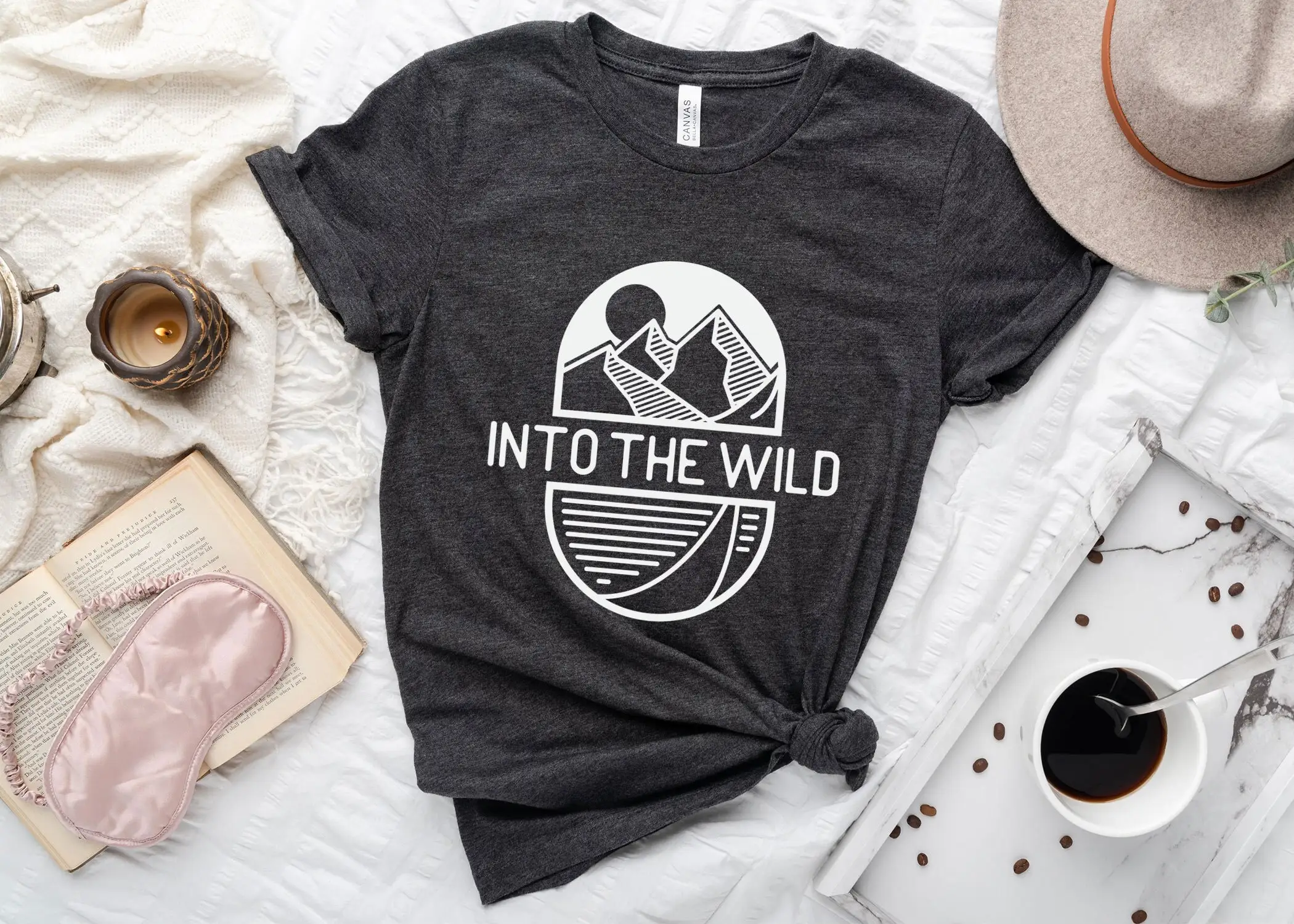 Into The Wild T Shirt Hiking Get Outside Retro Nature Adventure Lover