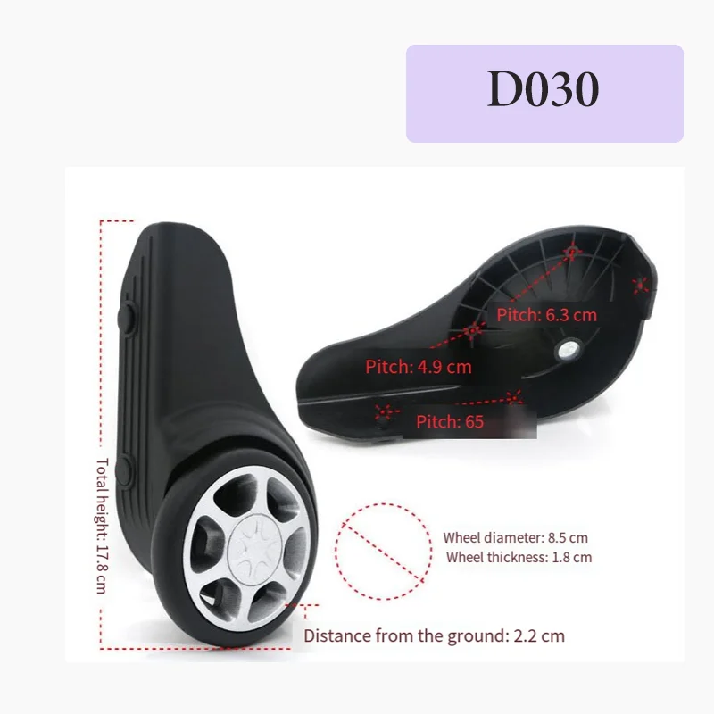 For D030 Luggage Accessories Fixed Directional Wheel Durable Replacement Straight Roller Easy-to-Install Luggage Accessories