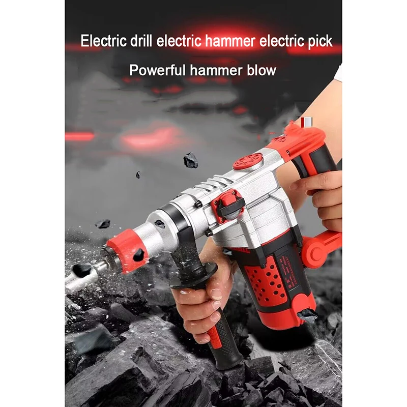 Concrete Metal Stone 220V Heavy Duty Rotary Hammer Drill Industry Multifunction Impact Drill Electric Pick