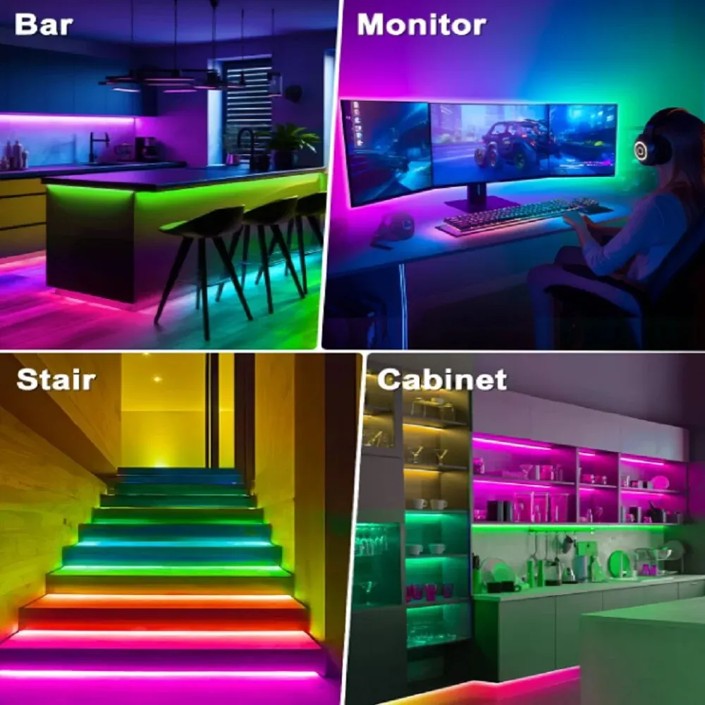 1-10 metrów Inteligentne taśmy LED USB 44Key Sterowanie aplikacją Zdalne sterowanie muzyką na podczerwień Zmiana koloru Podświetlenie RGB