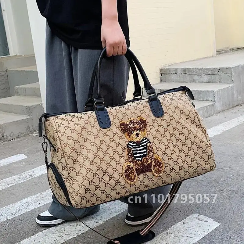 Fashion Travel Bag Traveling Luggage Zipper Storage Bag Carry-on Trips For Strap Shoulder Single Bag Short Duffle With Bussiness