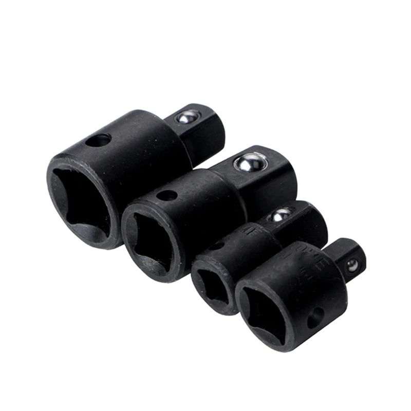 4PCS Black Sleeve Steel Ball Conversion Head Mutual Conversion Joint Mechanic Tools