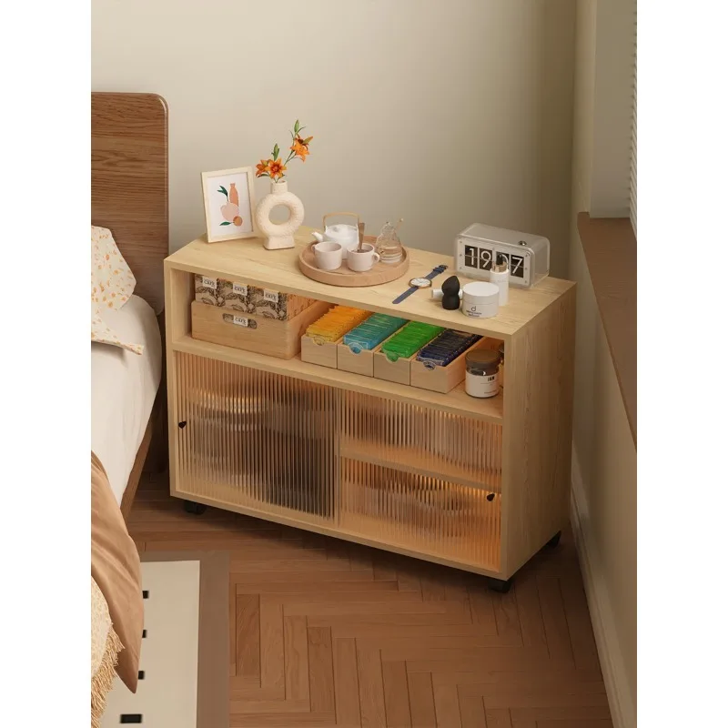 Living room mobile low cabinet dining side  new tea shelf small  storage cabinet 30cm narrow side