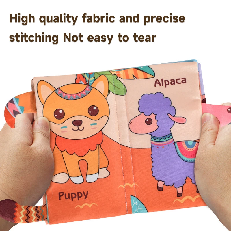 Baby Puzzle Early Education Toys Color Cartoon Book Toys Washable Tearable 3D Three-dimensional Cloth Book Animal Cognize Toys