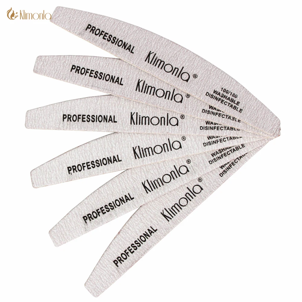 7Pcs/Lot Professional Wooden Nail Files 100/180 Grit Grey Boat Thick Sandpaper Sanding Buffer Files Beauty Tools DIY Salon