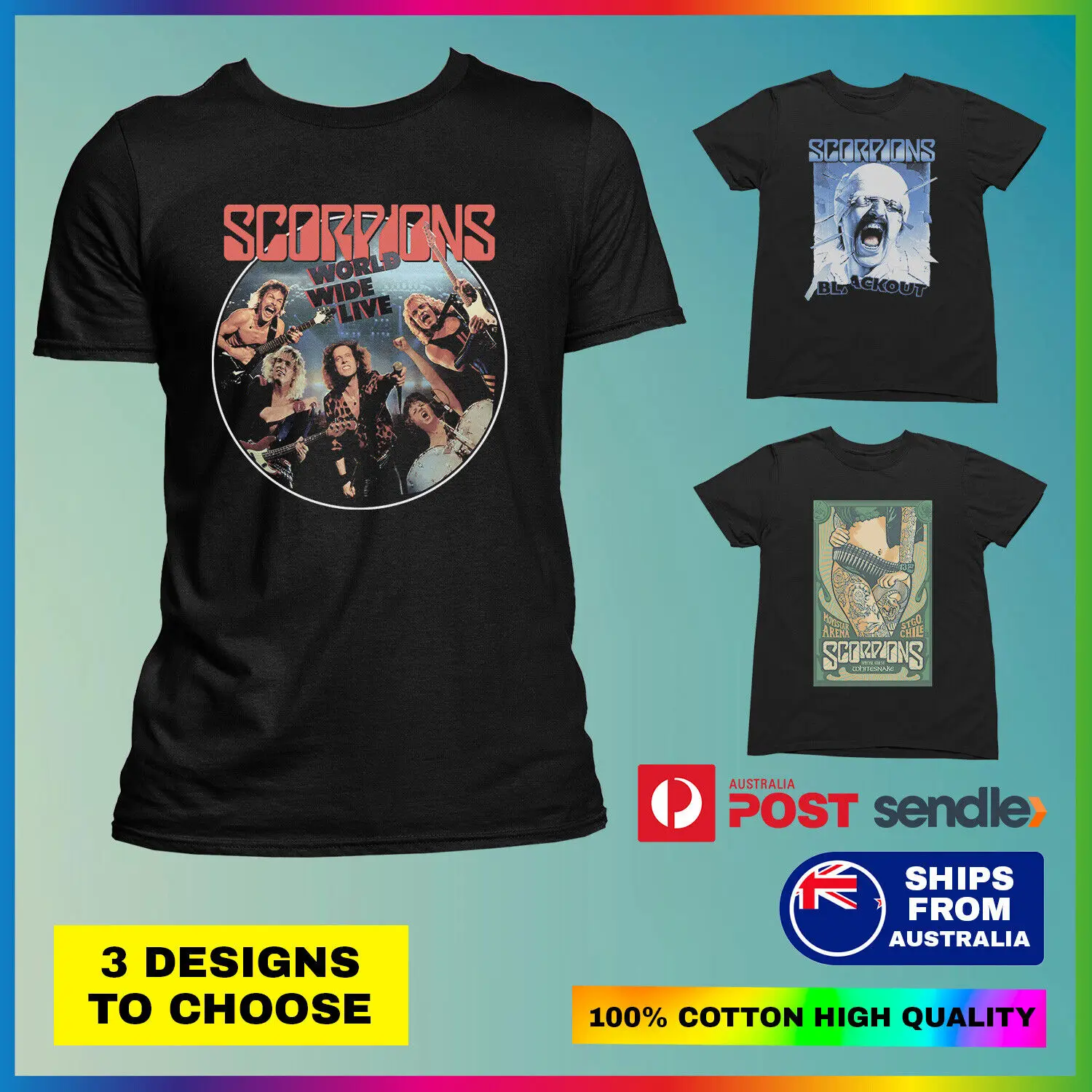 Scorpions Band T-Shirt Graphic Print Rock Concert Album Art Men's & Women's Tee