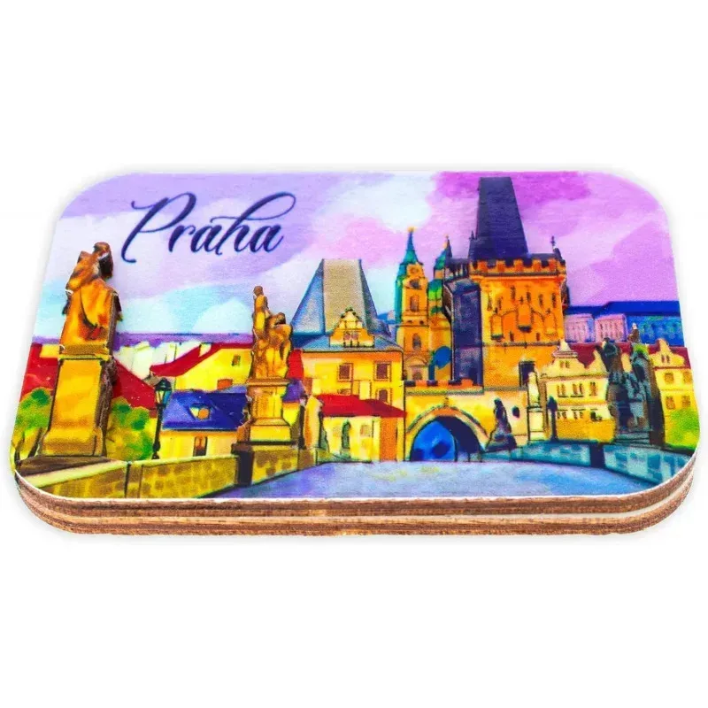 خارج المخزون RWDD4 # - مدينة براغ مغناطيس ثلاجة جسر تشارلز التشيكية صور فقط # ر